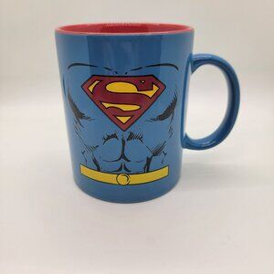 Superman Mug DC Comics Blue Red Logo‎ Vintage Style Heavy Ceramic 4” Glossy ICUP